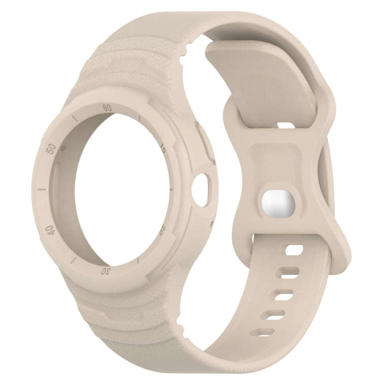 For Goolge  Pixel Watch 2 Leather Texture Silicone Integrated Watch Band(Starlight Color)