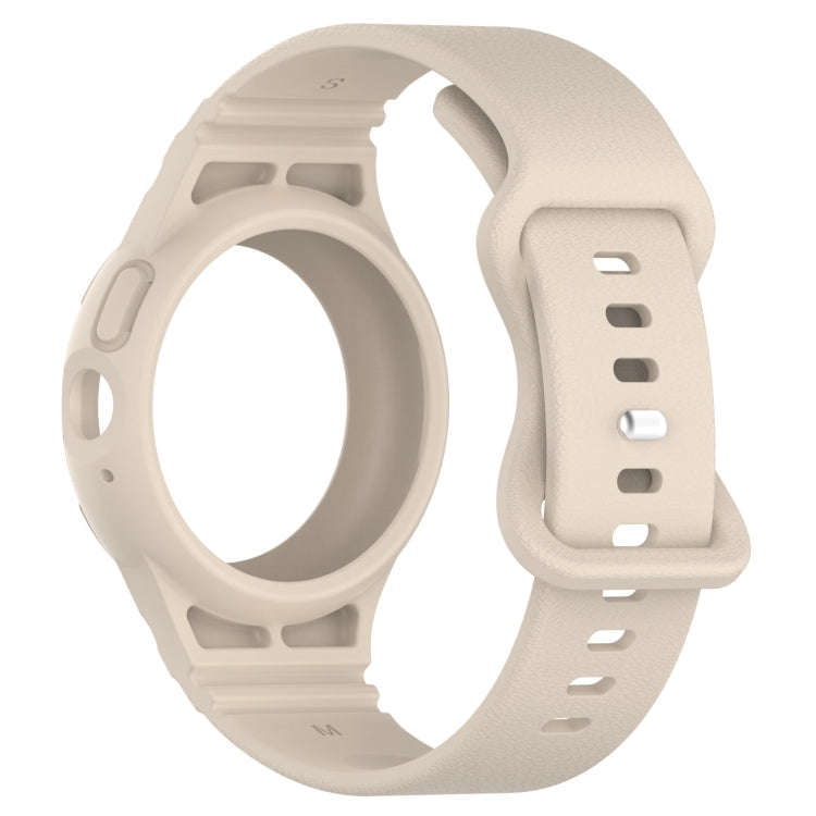 For Goolge  Pixel Watch 2 Leather Texture Silicone Integrated Watch Band(Starlight Color)