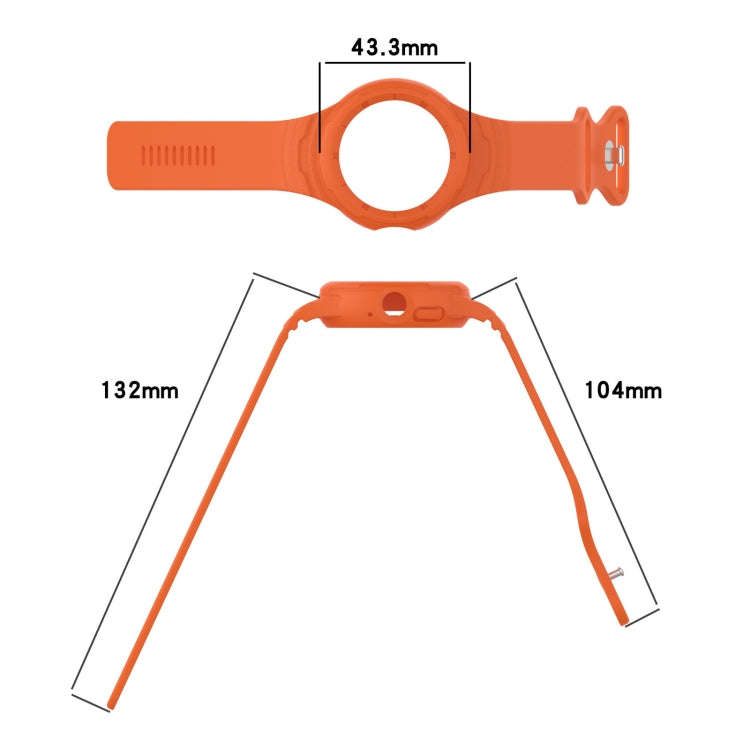 For Goolge  Pixel Watch 2 Leather Texture Silicone Integrated Watch Band(Orange)
