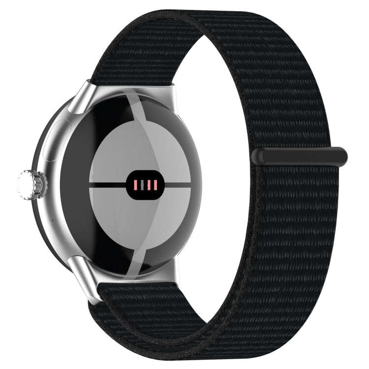 For Google Pixel Watch 2 Nylon Braided Watch Band(Black)