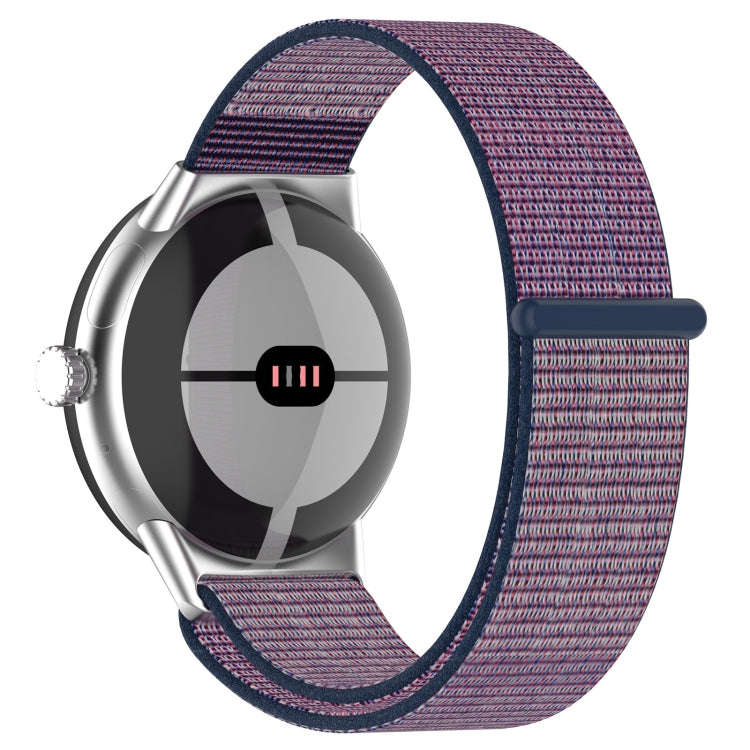 For Google Pixel Watch 2 Nylon Braided Watch Band(Blue Pureple)