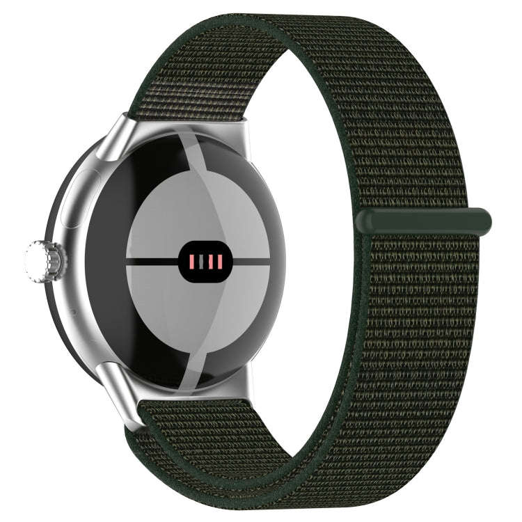 For Google Pixel Watch 2 Nylon Braided Watch Band(Army Green)