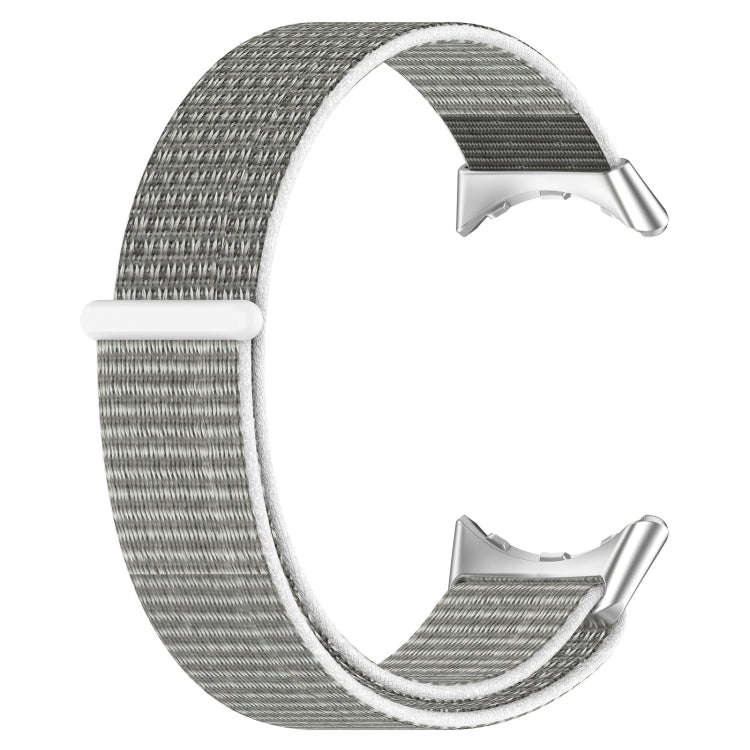 For Google Pixel Watch 2 Nylon Braided Watch Band(Gray White)