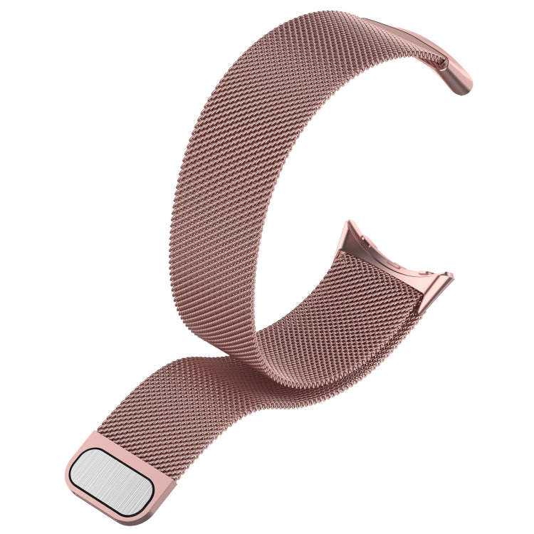 For Google Pixel Watch 2 Milan Magnetic Steel Mesh Watch Band(Pink)