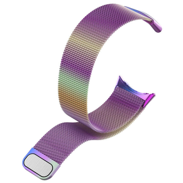 For Google Pixel Watch 2 Milan Magnetic Steel Mesh Watch Band(Colorful)