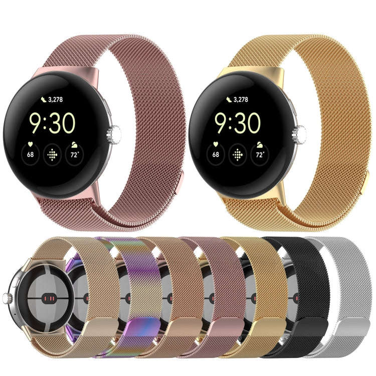 For Google Pixel Watch 2 Milan Magnetic Steel Mesh Watch Band(Silver)