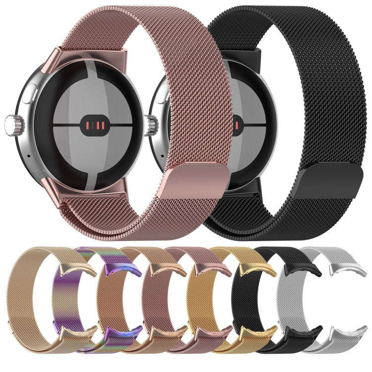 For Google Pixel Watch 2 Milan Magnetic Steel Mesh Watch Band(Silver)