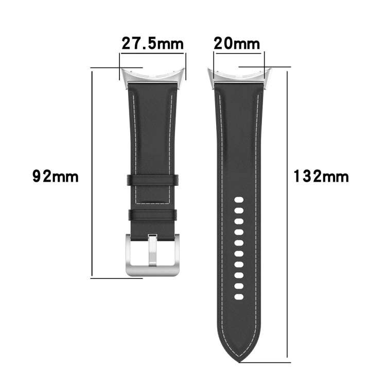 For Google Pixel Watch 2 Top Layer Leather Embossed Sewing Watch Band(Red)