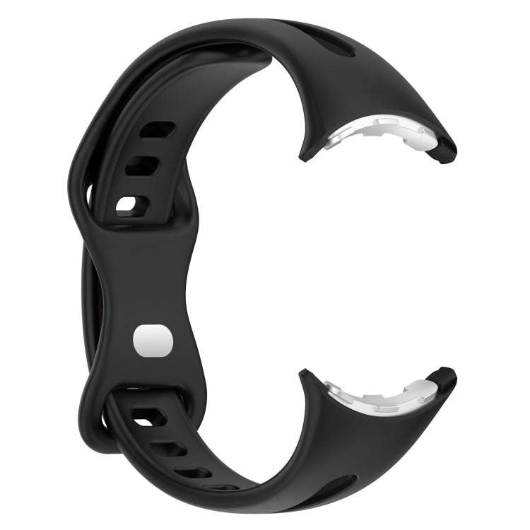 For Google Pixel Watch 2 Small Waist Butterfly Buckle Silicone Watch Band(Black)