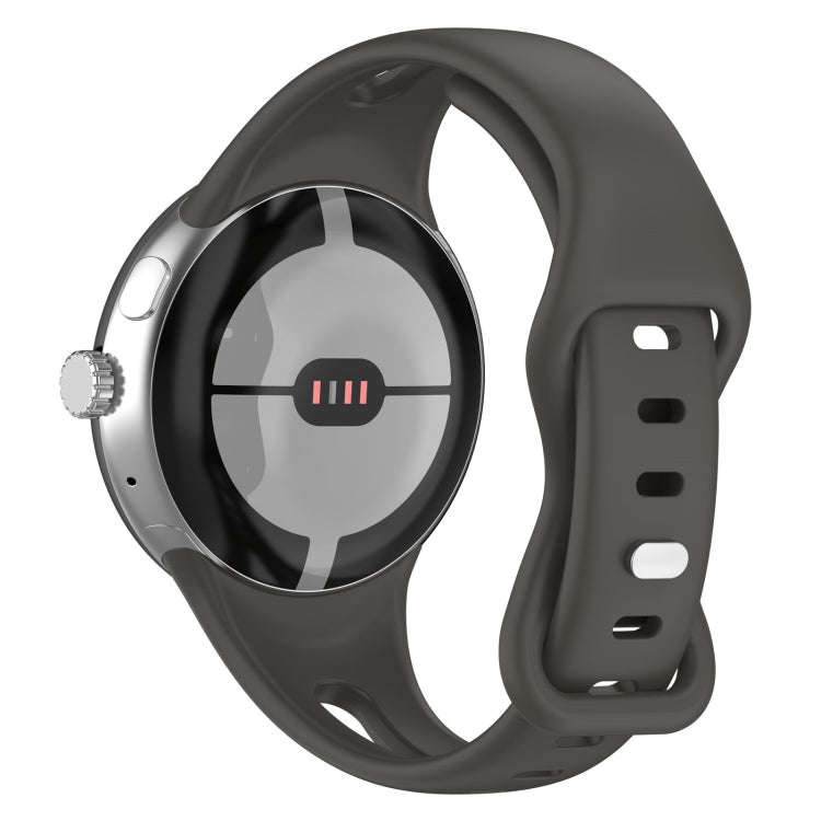 For Google Pixel Watch 2 Small Waist Butterfly Buckle Silicone Watch Band(Gray)