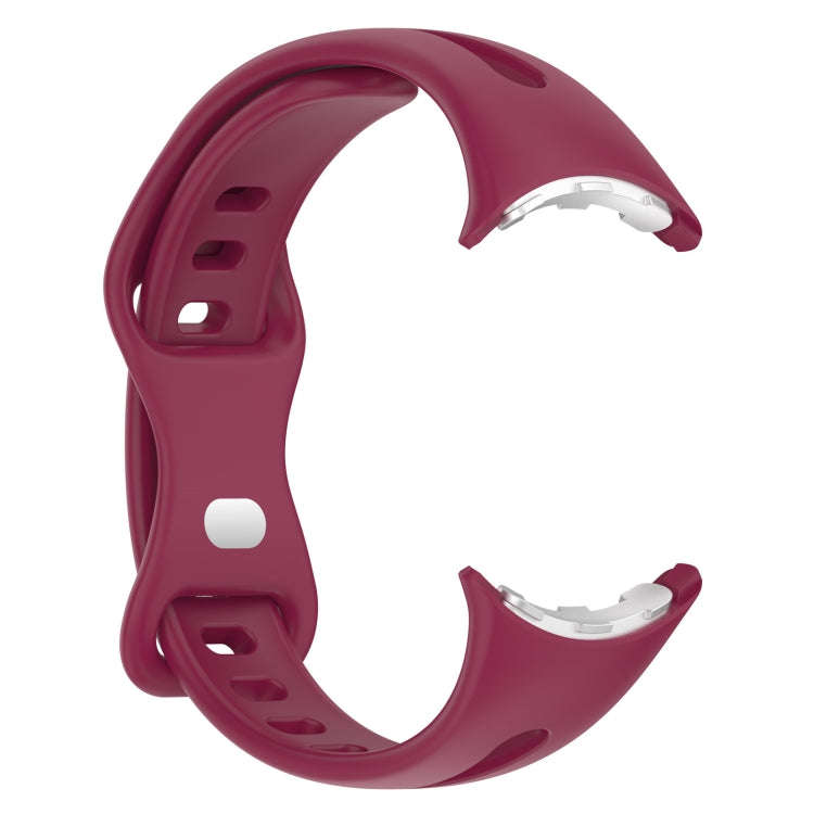 For Google Pixel Watch 2 Small Waist Butterfly Buckle Silicone Watch Band(Wine Red)