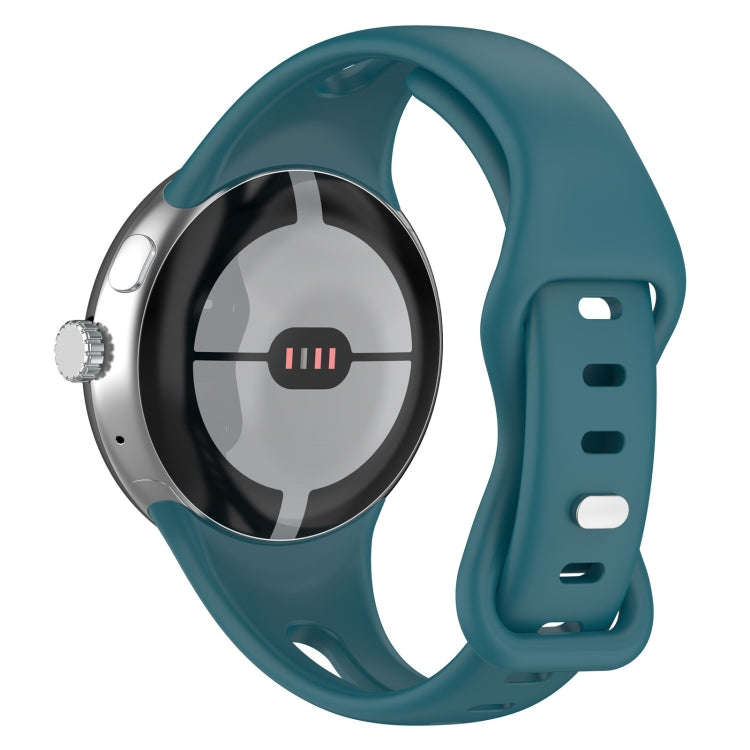 For Google Pixel Watch 2 Small Waist Butterfly Buckle Silicone Watch Band(Green)