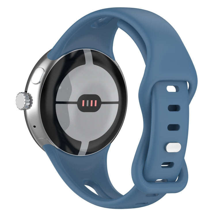 For Google Pixel Watch 2 Small Waist Butterfly Buckle Silicone Watch Band(Blue)