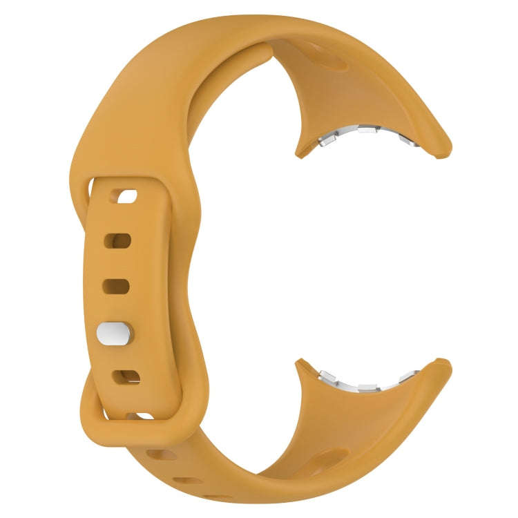 For Google Pixel Watch 2 Small Waist Butterfly Buckle Silicone Watch Band(Yellow)