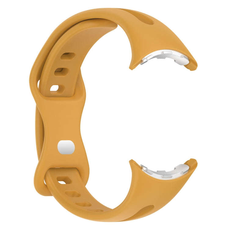 For Google Pixel Watch 2 Small Waist Butterfly Buckle Silicone Watch Band(Yellow)