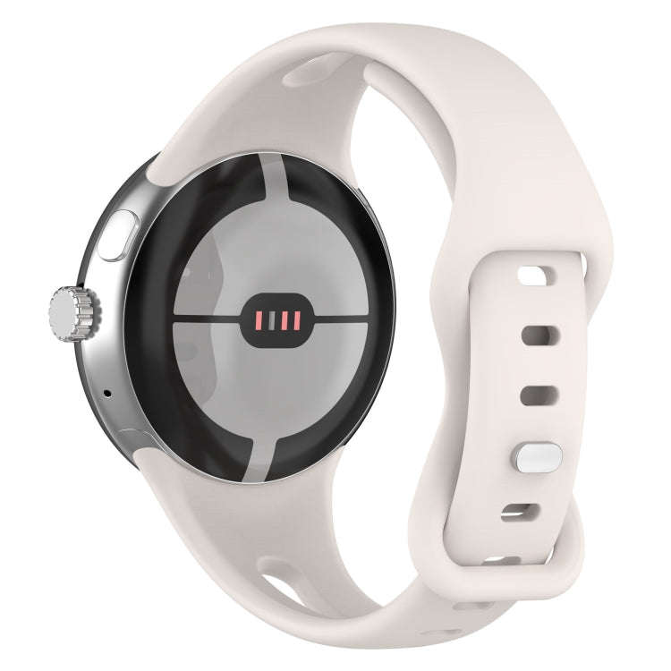 For Google Pixel Watch 2 Small Waist Butterfly Buckle Silicone Watch Band(Stralight Color)