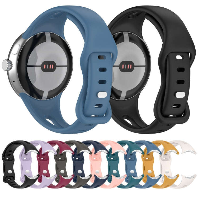 For Google Pixel Watch 2 Small Waist Butterfly Buckle Silicone Watch Band(Midnight Blue)