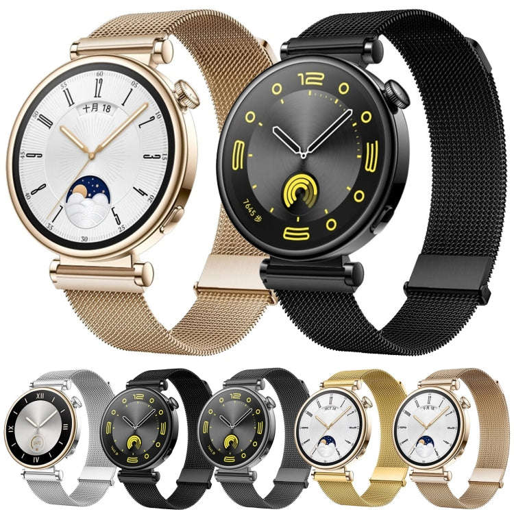 For Huawei Watch GT 4 41mm Milan Dual Mmagnetic Steel Mesh Watch Band(Gray)