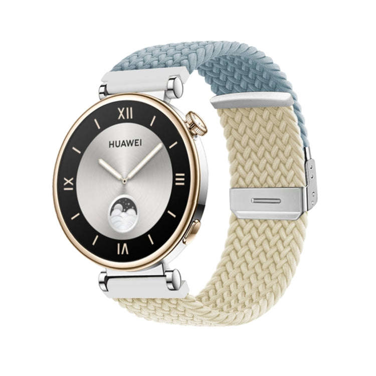For Huawei Watch GT4 41mm Integrated Buckle Braided Nylon Watch Band(Rock Blue+Starlight)