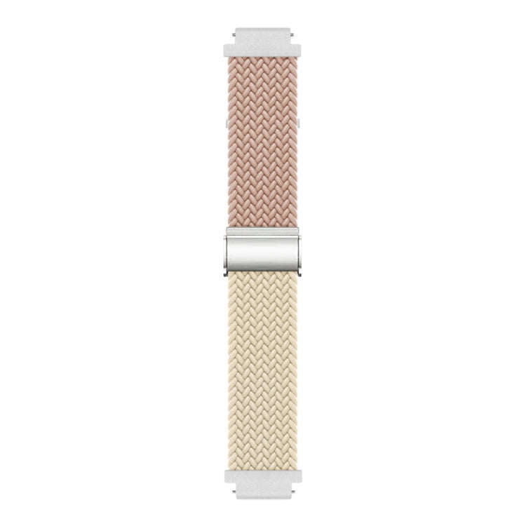 For Huawei Watch GT4 41mm Integrated Buckle Braided Nylon Watch Band(Milk Tea+Starlight)