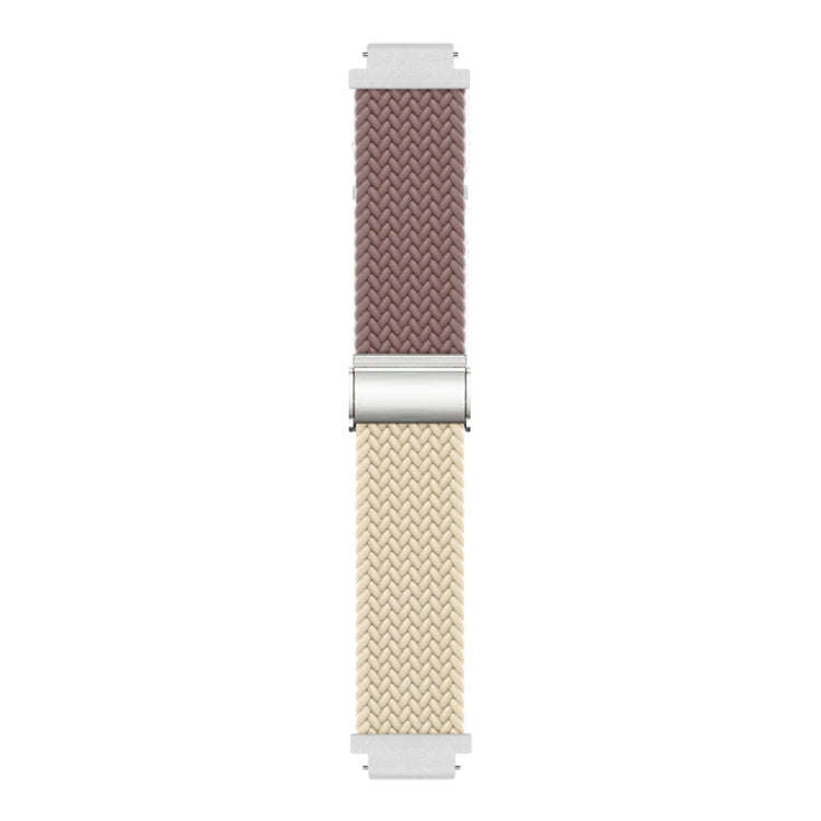 For Huawei Watch GT4 41mm Integrated Buckle Braided Nylon Watch Band(Smoke Purple+Starlight)