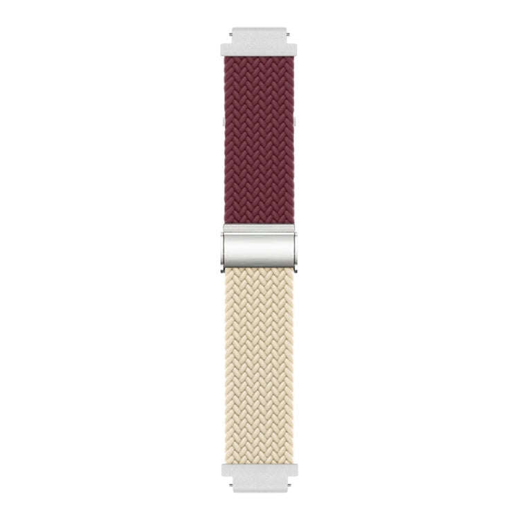 For Huawei Watch GT4 41mm Integrated Buckle Braided Nylon Watch Band(Wine Red+Starlight)
