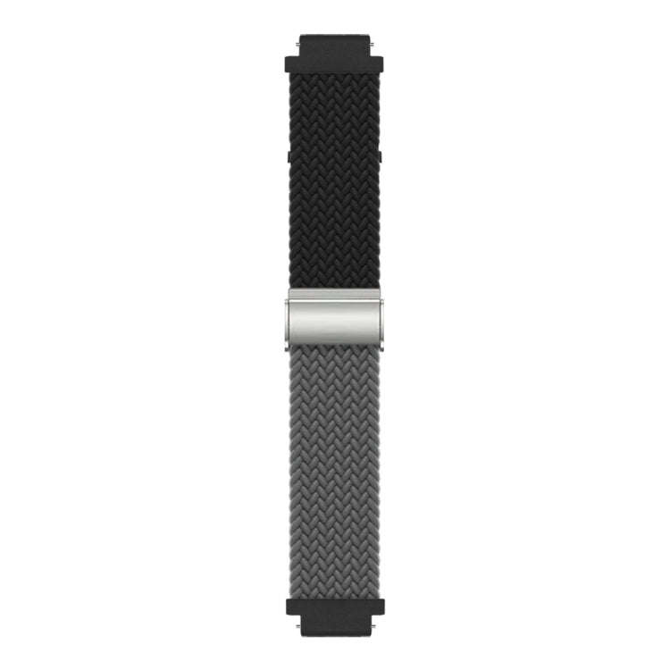 For Huawei Watch GT4 41mm Integrated Buckle Braided Nylon Watch Band(Black+Grey)