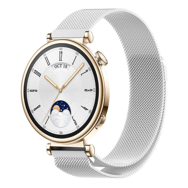 For Huawei Watch GT4 41mm Milan Magnetic Steel Mesh Watch Band(Silver)
