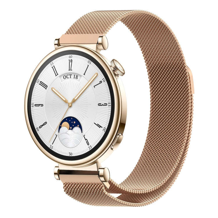 For Huawei Watch GT4 41mm Milan Magnetic Steel Mesh Watch Band(Rose Gold)
