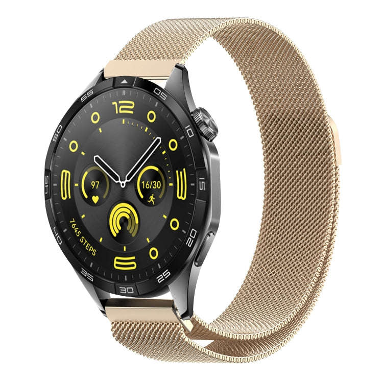 For Huawei Watch GT4 46mm Milan Magnetic Steel Mesh Watch Band(Champagne)