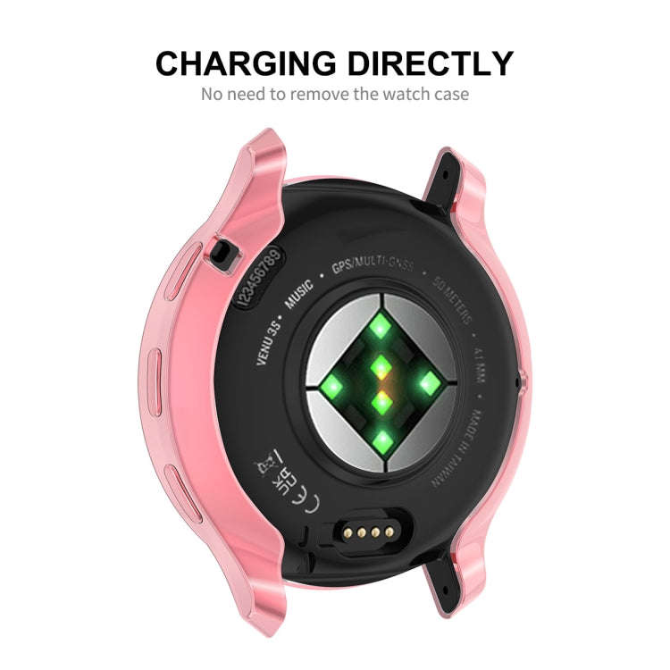 For Garmin Venu 3S ENKAY Hat-Prince Full Coverage Electroplated TPU Watch Case with Screen Protec...