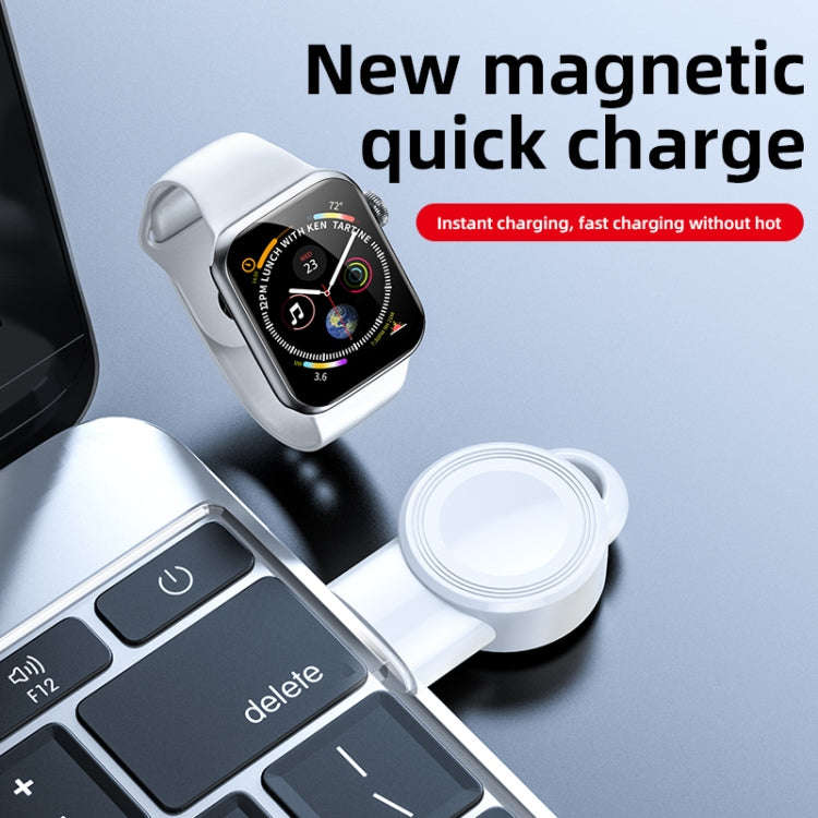 For Apple Watch Aluminum USB Watch Wireless Charger(White)