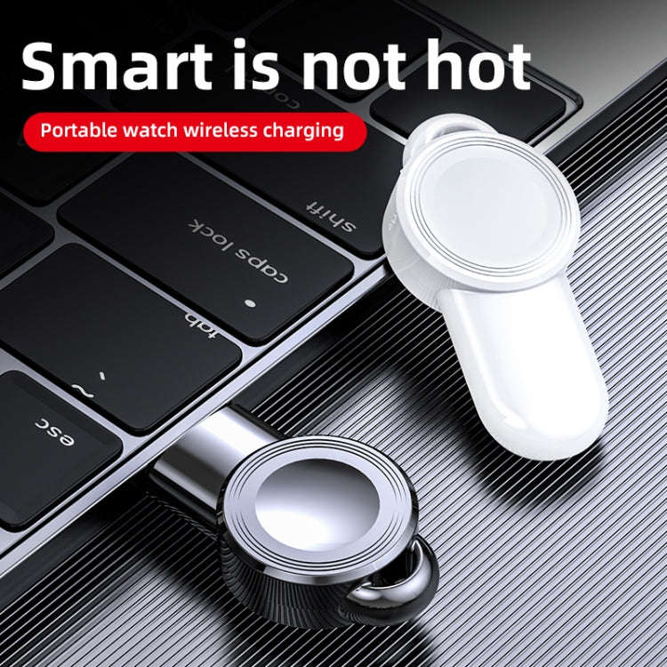 For Apple Watch Aluminum USB Watch Wireless Charger(White)
