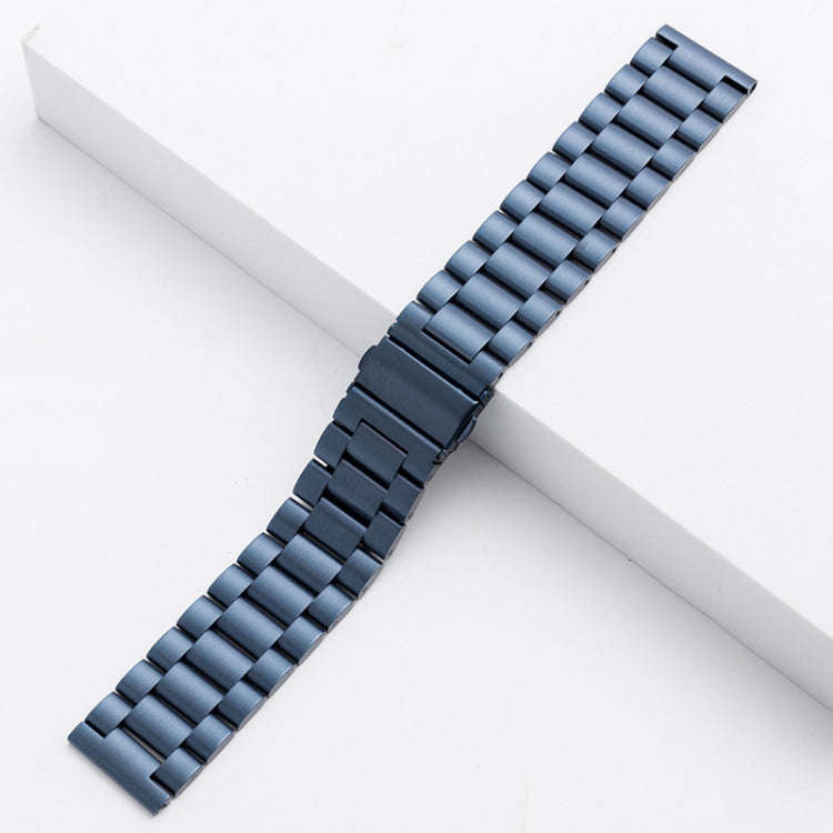 For Huawei Watch GT4 46mm Three Bead Stainless Steel Metal Watch Band(Blue)