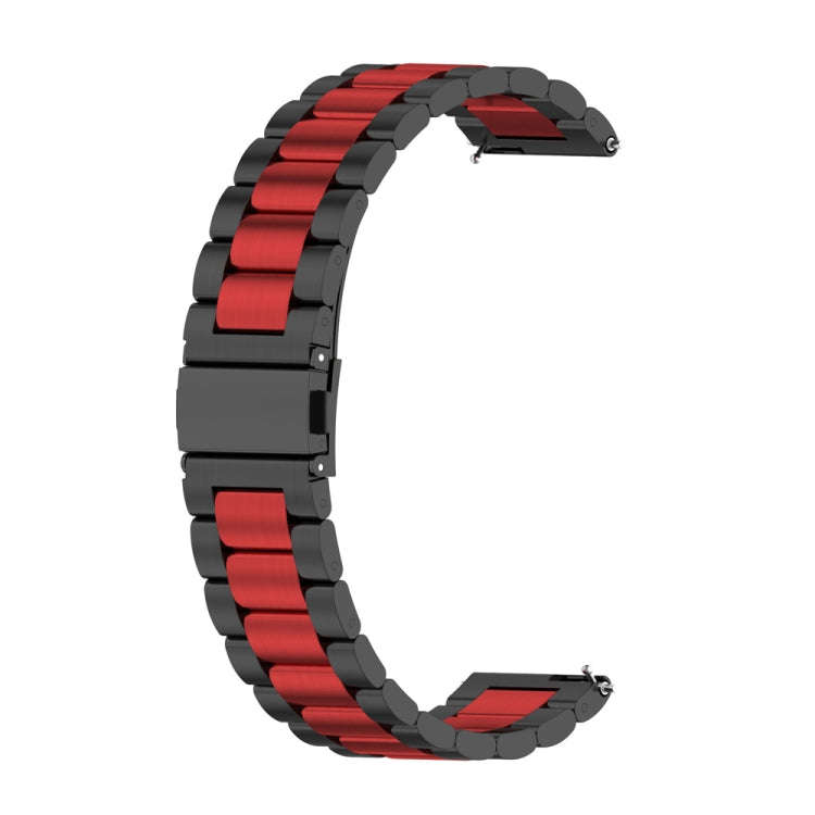 For Huawei Watch GT4 46mm Three Bead Stainless Steel Metal Watch Band(Black+Red)