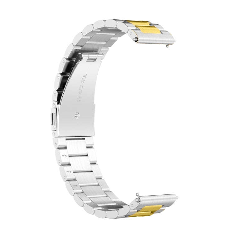 For Huawei Watch GT4 41mm Three Bead Stainless Steel Metal Watch Band(Silver+Gold)