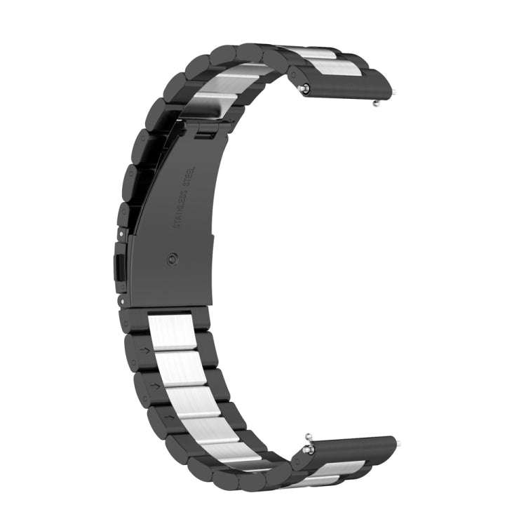 For Huawei Watch GT4 41mm Three Bead Stainless Steel Metal Watch Band(Black+Silver)