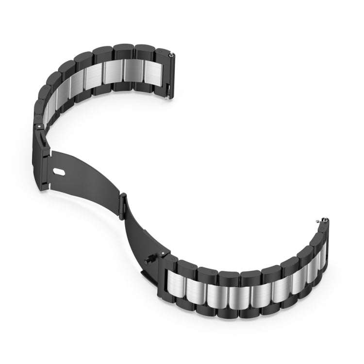 For Huawei Watch GT4 41mm Three Bead Stainless Steel Metal Watch Band(Black+Silver)