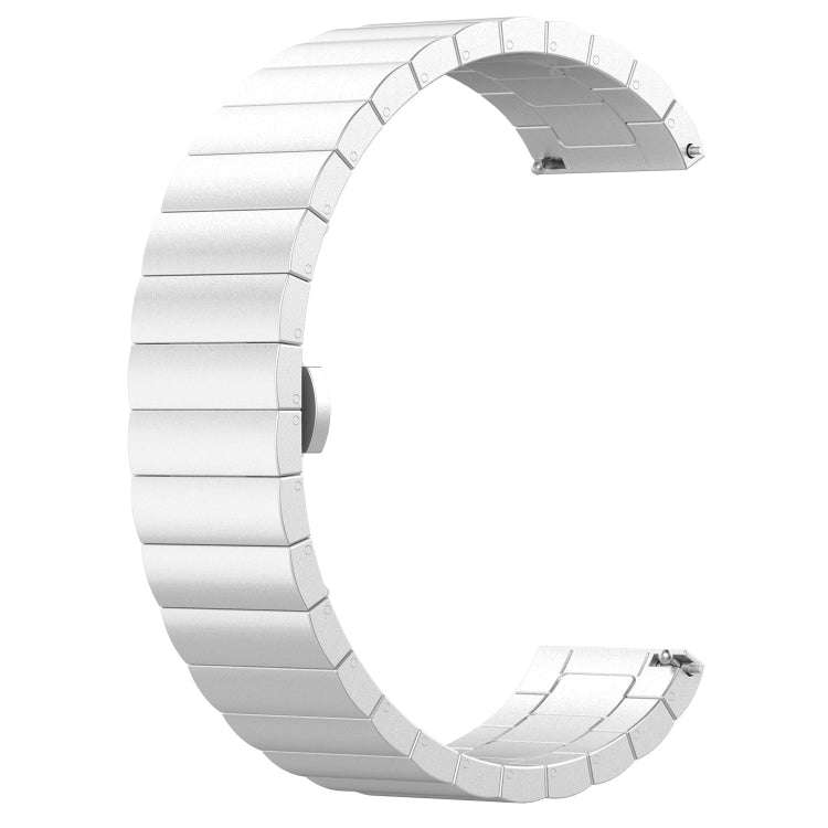 For Garmin Forerunner 265S One Bead Butterfly Buckle Stainless Steel Metal Watch Band(Silver)