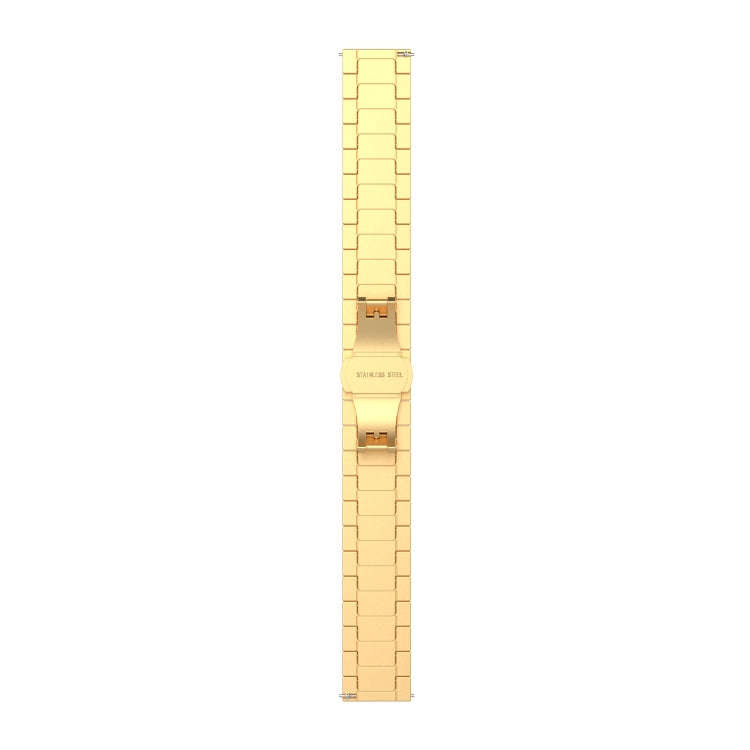 For Garmin Forerunner 265S One Bead Butterfly Buckle Stainless Steel Metal Watch Band(Gold)