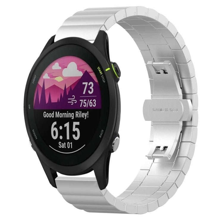 For Garmin Forerunner 255S Music / 255S One Bead Butterfly Buckle Stainless Steel Metal Watch Ban...