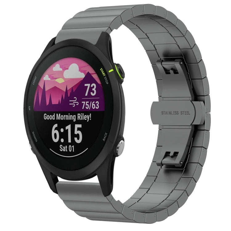 For Garmin Forerunner 255S Music / 255S One Bead Butterfly Buckle Stainless Steel Metal Watch Ban...