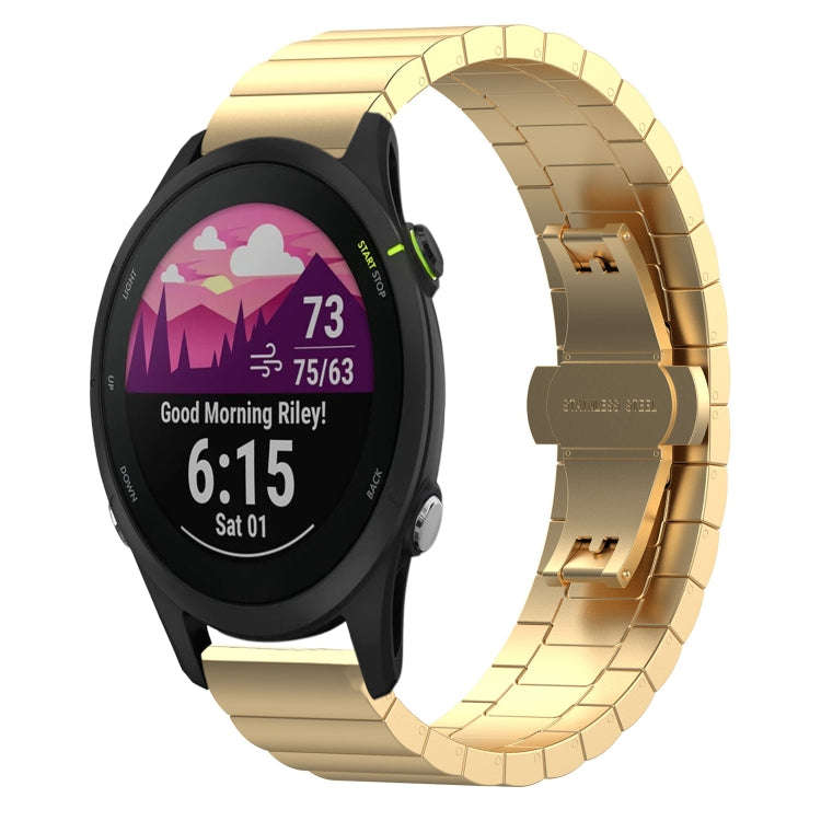 For Garmin Forerunner 255S Music / 255S One Bead Butterfly Buckle Stainless Steel Metal Watch Ban...
