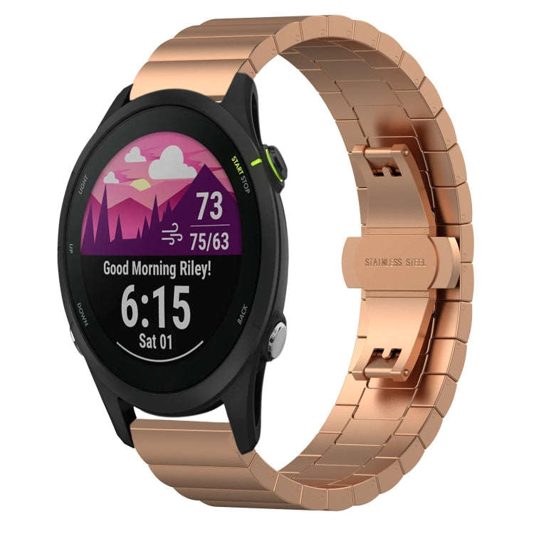 For Garmin Forerunner 255S Music / 255S One Bead Butterfly Buckle Stainless Steel Metal Watch Ban...