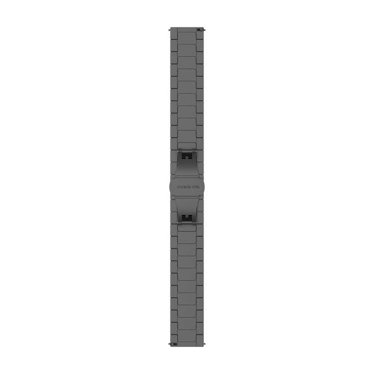 For Garmin Vivoactive 4S One Bead Butterfly Buckle Stainless Steel Metal Watch Band(Gray)