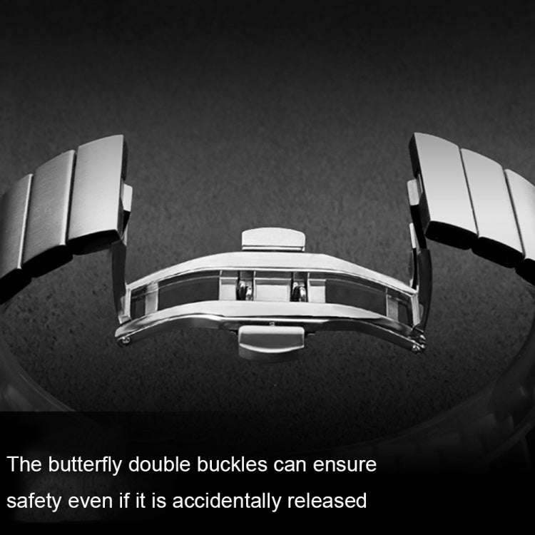 For Garmin Forerunner 255S Music / 255S One Bead Butterfly Buckle Stainless Steel Metal Watch Ban...
