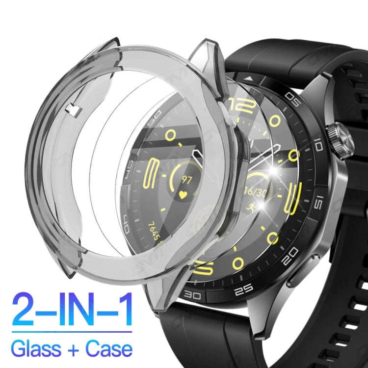 For Huawei Watch GT4 46mm PC + Tempered Film Integrated Watch Protective Case(White)