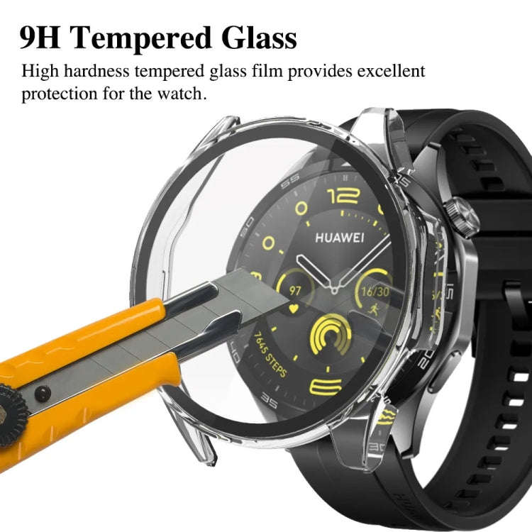 For Huawei Watch GT4 46mm PC + Tempered Film Integrated Watch Protective Case(White)