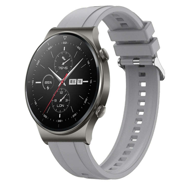 For Huawei Watch GT2 Pro / GT 2e / GT2 46mm Tire Pattern Silver Buckle Silicone Watch Band(Light ...