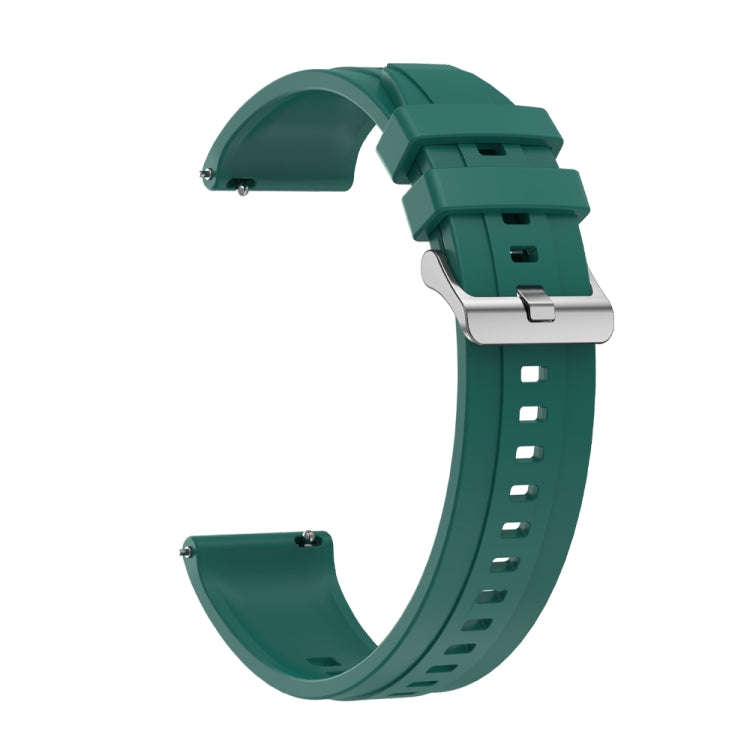 For Huawei Watch GT2 Pro / GT 2e / GT2 46mm Tire Pattern Silver Buckle Silicone Watch Band(Dark G...